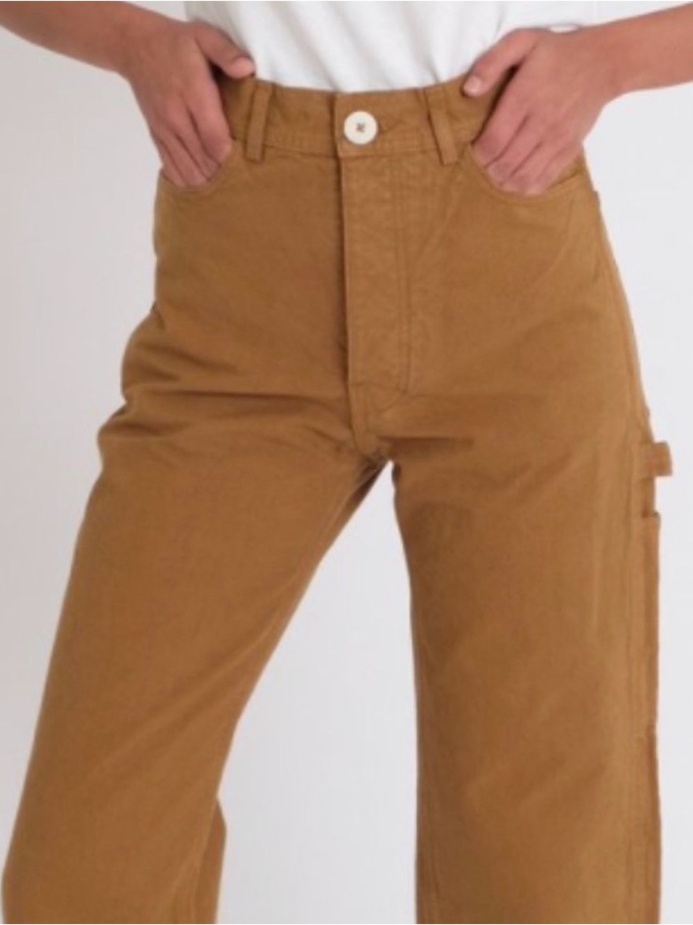 JESSE KAMM HANDY PANTS TOBACCO BROWN ORGANIC COTTON CANVAS CARPENTER SIZE 4